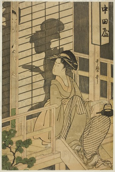 The Nakadaya teahouse, c. 1794/95, Kitagawa Utamaro ??? ??, Japanese, 1753 (?)-1806, Japan, Color woodblock print, oban