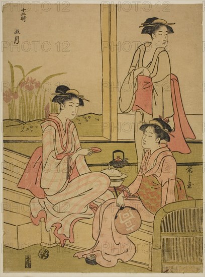 The Fifth Month (Gogatsu), from the series The Twelve Months (Juni toki), c. 1791, Chobunsai Eishi, Japanese, 1756-1829, Japan, Color woodblock print, chuban, 10 1/8 x 7 1/2 in.