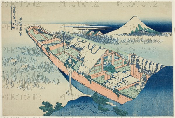 Ushibori in Hitachi Province (Joshu Ushibori), from the series Thirty-six Views of Mount Fuji (Fugaku sanjurokkei), c. 1830/33, Katsushika Hokusai ?? ??, Japanese, 1760-1849, Japan, Color woodblock print, oban, 25.2 x 37 cm (9 7/8 x 14 9/16 in.)