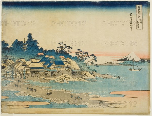 Enoshima in Sagami Province (Soshu Enoshima), from the series Thirty-six Views of Mount Fuji (Fugaku sanjurokkei), c. 1830/33, Katsushika Hokusai ?? ??, Japanese, 1760-1849, Japan, Color woodblock print, oban, 10 1/8 x 14 3/4 in.