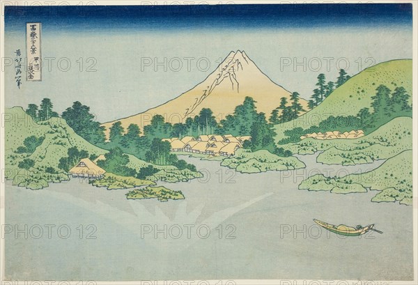 The Surface of the Water at Misaka in Koshu Province (Koshu Misaka suimen), from the series Thirty-six Views of Mount Fuji (Fugaku sanjurokkei), c. 1830/33, Katsushika Hokusai ?? ??, Japanese, 1760-1849, Japan, Color woodblock print, oban, 10 1/8 x 14 3/4 in.