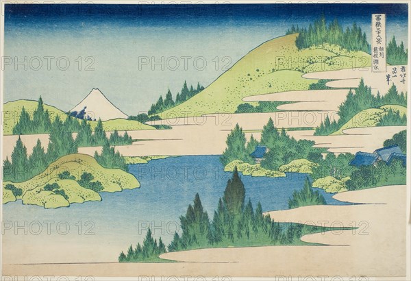 Lake Hakone in Sagami Province (Soshu Hakone Kosui), from the series Thirty-six Views of Mount Fuji (Fugaku sanjurokkei), c. 1830/33, Katsushika Hokusai ?? ??, Japanese, 1760-1849, Japan, Color woodblock print, oban, 10 1/16 x 14 3/4 in.