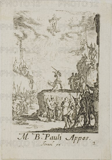The Martyrdom of Saint Paul, plate two from The Martyrdoms of the Apostles, n.d., Jacques Callot, French, 1592-1635, France, Etching on paper, 70 × 45 mm (plate), 80 × 60 mm (sheet)