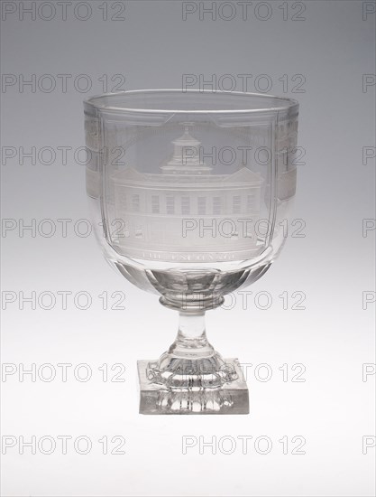 Goblet (Rummer): Celebrating Ships, Colonies, and Commerce, c. 1830, England, probably Southwick, England, Glass, H. 20.6 cm (8 1/8 in.)