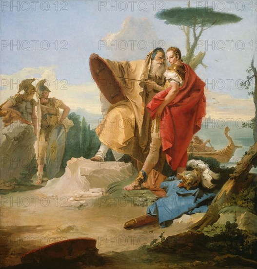 Rinaldo and the Magus of Ascalon, 1742/45, Giovanni Battista Tiepolo, Italian, 1696–1770, Italy, Oil on canvas, 182.9 × 188 cm (72 × 74 in.)