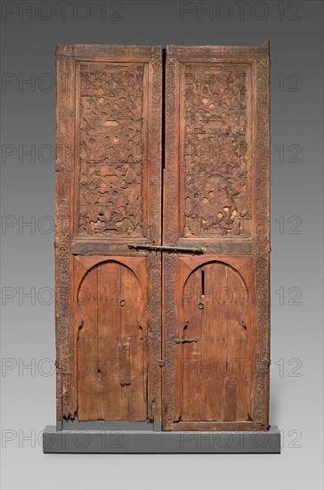 Pair of doors, Marinid Dynasty, 14th century, Morocco, Morocco, Wood with iron bolts and rings, 373.3 × 104.2 × 7.6 cm (149.32 × 41 × 3 in.)