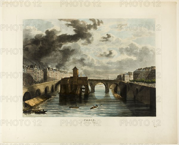 Paris, Le Pont-au-Change, n.d., John Gendall (English, 1790-1865), after Thomas Sutherland (English, 1785-1825), or after Charles Augustus Pugin (English, born France, 1762/69-1832), published by Lewis & Johnson, England, Aquatint etching on paper