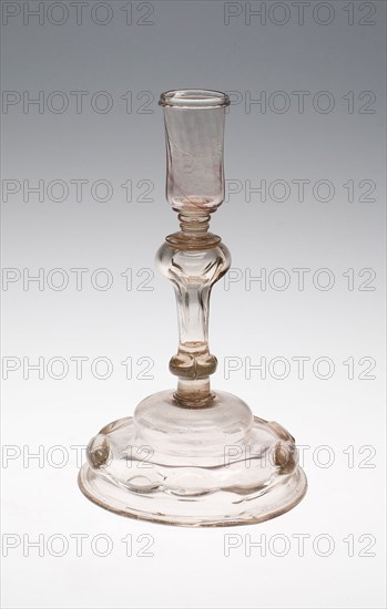 Candlestick, 1700/50, France, Glass, blown and molded, 19.7 × 11.4 cm (7 3/4 × 4 1/2 in.)