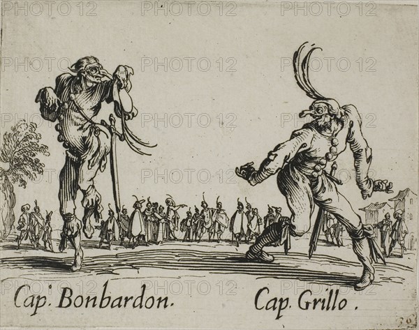Cap. Cerimonia, Sig. Lavinia, from Balli di Sfessania, c. 1622, Jacques Callot, French, 1592-1635, France, Etching and engraving on paper, 70 × 92 mm