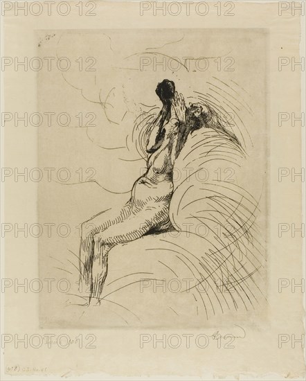 Apotheosis, plate twelve from Woman, c. 1886, Albert Besnard, French, 1849-1934, France, Etching on cream Japanese paper, 318 × 247 mm (image/plate), 395 × 315 mm (sheet)