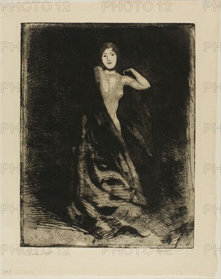 Woman, frontispiece from Woman, c. 1886, Albert Besnard, French, 1849-1934, France, Etching, drypoint and aquatint on cream Japanese paper, 314 × 246 mm (image/plate), 385 × 305 mm (sheet)