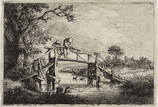 The Anglers, c. 1647, Adriaen van Ostade, Dutch, 1610-1685, Holland, Etching in black on cream laid paper, 110 x 161 mm (image), 115 x 167 mm (sheet, trimmed within plate mark)