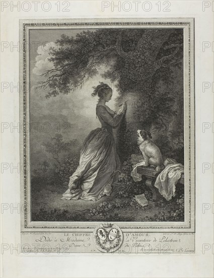 The Souvenir, n.d., Nicolas Delaunay (French, 1739-1792), after Jean Honoré Fragonard (French, 1732-1806), France, Engraving on ivory laid paper, 366 × 275 mm (image), 376 × 292 mm (plate), 434 × 335 mm (sheet)
