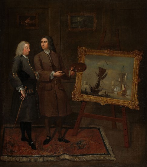 Thomas Walker and Peter Monamy, c. 1735, Gawen Hamilton, British, 1697-1737, England, Oil on canvas, 61.6 × 53.3 cm (24 1/4 × 21 in.)