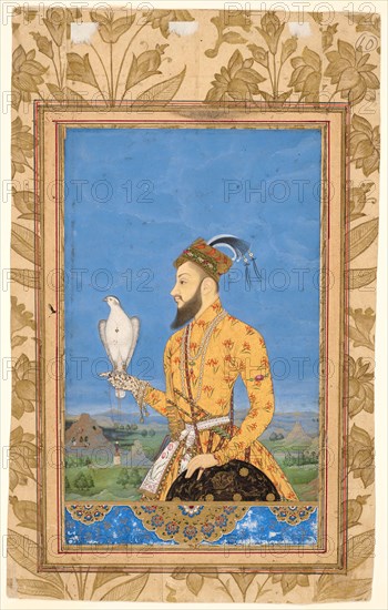 Portrait of Prince Azam Shah, Mughal period, late 17th/early 18th century, India, Deccan, India, Opaque watercolor and gold on paper, Image: 21.8 x 13.4 cm (8 5/8 x 5 1/4 in.), Outermost border: 24.8 x 16.5 cm (9 3/4 x 6 1/2 in.), Paper: 31.3 x 19.4 cm (12 1/8 x 7 5/8 in.)