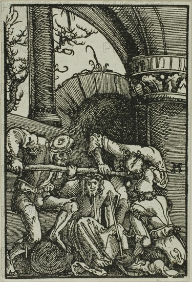 The Crowning with Thorns, from The Fall and Redemption of Man, 1513, Albrecht Altdorfer, German, c.1480-1538, Germany, Woodcut in black on ivory laid paper, 72 x 48 mm (image/block)