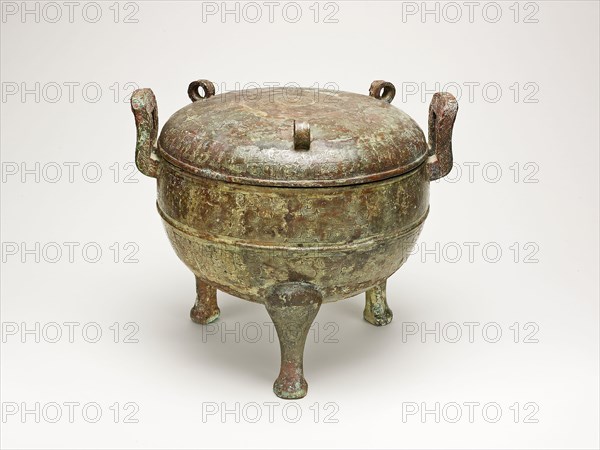 Tripod Caldron (Ding), Eastern Zhou dynasty, Spring and Autumn period (770–481 B.C.), late 6th century B.C., State of Jin, China, Bronze, H. 33.6 cm (13 1/4 in.), diam. 34 cm (13 3/8 in.), The Castle Bridge, 1877, Francis Seymour Haden, English, 1818-1910, England, Etching on ivory laid paper, 140 × 202 mm (image/plate), 220 × 340 mm (sheet)