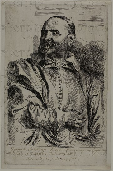 Jan Snellinx, 1630/33, Anthony van Dyck, Flemish, 1599-1641, Flanders, Etching in black on ivory laid paper, 245 × 155 mm (image/plate), 374 × 245 mm (sheet)