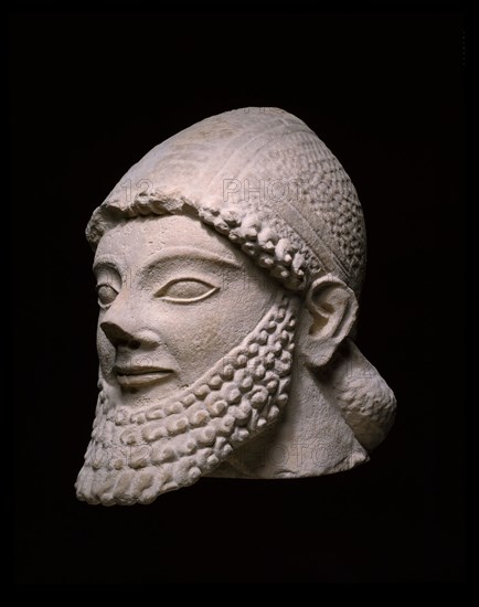Head of a Bearded Man, 5th century BC, Cypriot, Cyprus, Limestone, 29.2 × 20.3 × 26 cm (11 1/2 × 8 × 10 1/4 in.)