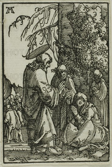 Christ Taking Leave of His Mother, from The Fall and Redemption of Man, 1513, Albrecht Altdorfer, German, c.1480-1538, Germany, Woodcut in black on ivory laid paper, 171 x 148 mm (image/plate), 174 x 149 mm (sheet)
