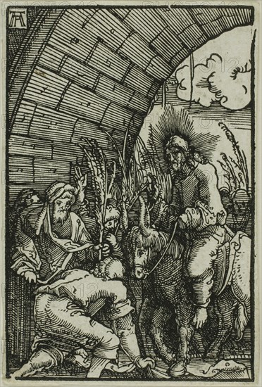 The Entry into Jerusalem, from The Fall and Redemption of Man, 1513, Albrecht Altdorfer, German, c.1480-1538, Germany, Woodcut in black on ivory laid paper, 172 x 148 mm (image/plate), 174 x 149 mm (sheet)