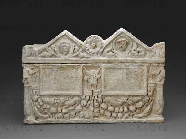 Cinerary Urn, Late 1st/early 2nd century AD, Roman, Roman Empire, Marble, a (urn): 23.1 × 53.9 × 27.6 cm (9 1/8 × 21 ¼ × 10 7/8 in), The Artist’s Mother Seated at a Table, Looking Right: Three Quarter Length, c. 1631, Rembrandt van Rijn, Dutch, 1606-1669, Holland, Etching on paper, 148 x 130 mm (image/plate), 219 x 182 mm (sheet)