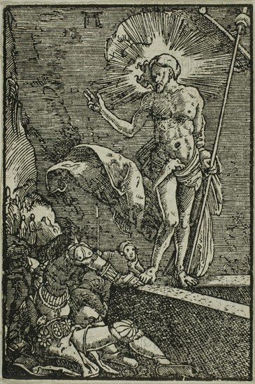 The Resurrection, from The Fall and Redemption of Man, 1513, Albrecht Altdorfer, German, c.1480-1538, Germany, Woodcut in black on ivory laid paper, 72 x 48 mm (image/block), 73 x 49 mm (sheet)