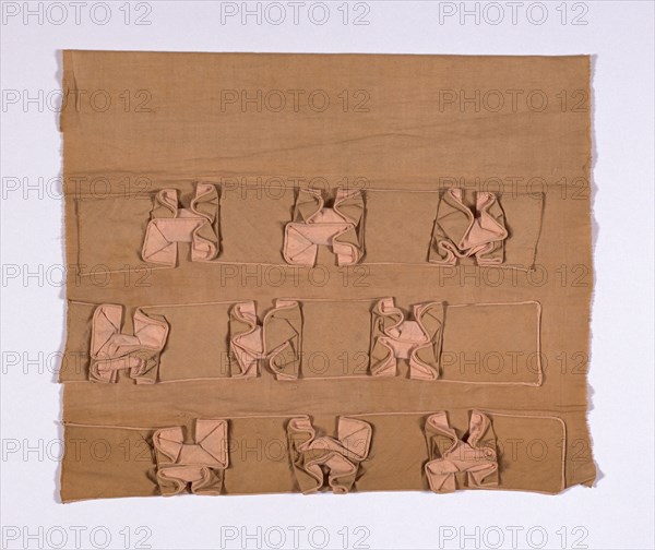 Sample (Dress Trimming), 1815/35, England or France, France, Cotton, twill weave, appliquéd with cotton, twill weave lined with cotton, plain weave, 31.12 × 37.78 cm (12 1/4 × 14 7/8 in.)