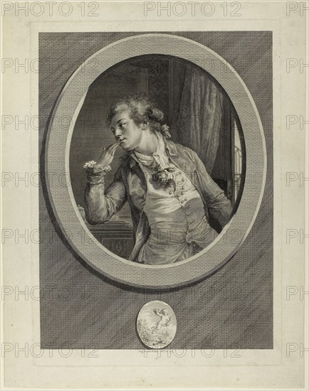 Depend on my Promises, 1789, Augustin de Saint-Aubin, French, 1736–1807, France, Etching and engraving on ivory laid paper, 337 × 247 mm (image), 367 × 264 mm (plate), 406 × 319 mm (sheet)