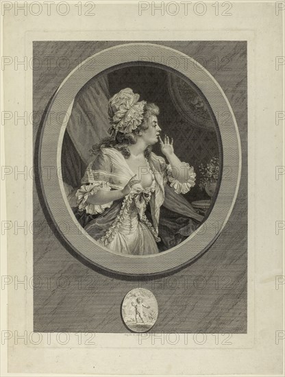 At Least be Discreet, 1789, Augustin de Saint-Aubin, French, 1736–1807, France, Etching and engraving on ivory laid paper, 337 × 246 mm (image), 365 × 264 mm (plate), 426 × 318 mm (sheet)