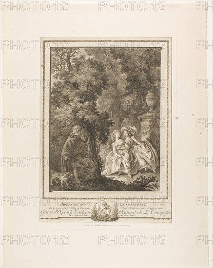 Irresolution, or the Confidence, 1787, Jean Antoine Pierron (French, active 1780-1812), after Louis Rolland Trinquesse (French, c. 1746-1800), France, Etching on paper, 289 × 222 mm (image), 397 × 285 mm (plate), 532 × 417 mm (sheet, folded)