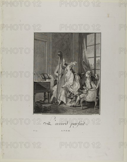 Perfect Harmony, 1777, Isidor-Stanislas Helman (French, 1743-c. 1806), after Jean Michel Moreau (French, 1741-1814), France, Engraving on paper