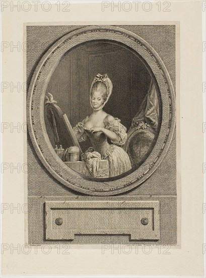 Her Size is so Ravishing, 1776, Pierre Adrien Le Beau (French, 1748-after 1817), after Pierre Antoine Baudouin (French, 1723-1769), France, Engraving on paper, 235 × 160 mm (image), 244 × 169 mm (sheet), 293 × 218 mm (secondary support)