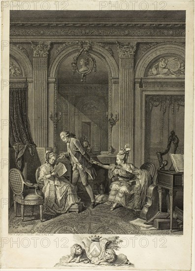 The Love Letter, n.d., Nicolas Delaunay (French, 1739-1792), after Nicolas Lavrince (Swedish, 1737-1807), France, Engraving in black ink on paper, 450 × 305 mm (image), 455 × 330 mm (plate), 467 × 333 mm (sheet)