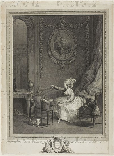 Consolation, c. 1770, Nicolas Delaunay (French, 1739-1792), after Nicolas Lavreince (Swedish, 1737-1807), France, Etching on paper, 290 × 218 mm (image), 377 × 277 mm (sheet)