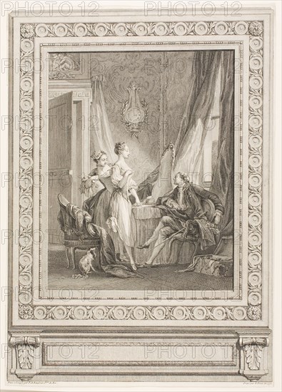 Dressing, 1771, Nicolas Ponce (French, 1746-1831), after Pierre Antoine Baudouin (French, 1723-1769), France, Etching on paper, 245 × 190 mm (image), 390 × 276 mm (sheet)