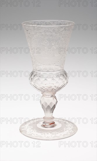 Goblet, c. 1730, Bohemia, Czech Republic, Bohemia, Glass, 17.5 × 8.3 cm (6 7/8 × 3 1/4 in.)