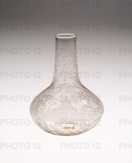 Bottle, Mid 18th century, Bohemia, Czech Republic, Bohemia, Glass, H. 13.3 cm (5 1/4 in.)