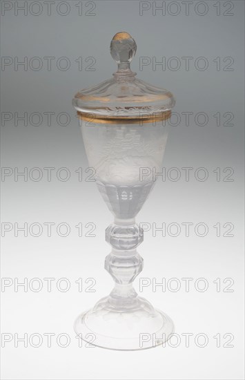 Wine Glass and Cover, c. 1756, Germany, Lauenstein, Lauenstein, Glass, 30.8 x 9.2 cm (12 1/8 x 3 5/8 in.)