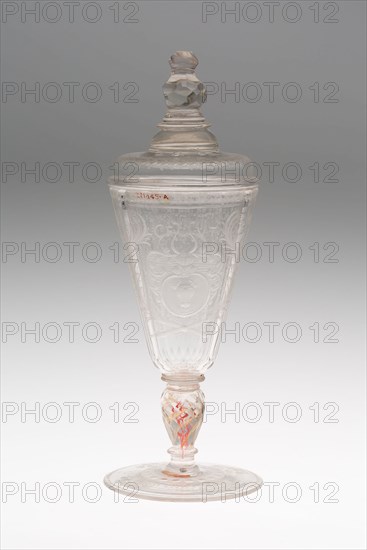 Goblet with Cover, Early 18th century, Germany, Glass, 15.9 x 7.8 cm (6 1/4 x 3 1/16 in.)