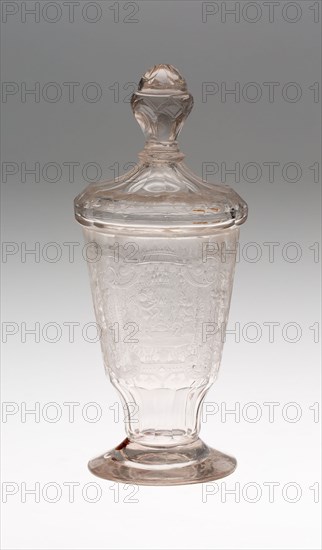 Goblet with Cover, c. 1730, Germany, Schleswig, Schleswig, Glass, 17.8 x 7 cm (7 x 2 3/4 in.)