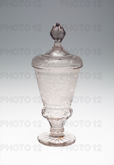 Goblet with Cover, c. 1730, Germany, Schleswig, Schleswig, Glass, 22.5 x 8.6 cm (8 7/8 x 3 3/8 in.)