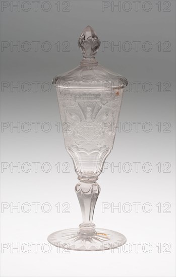 Goblet with Cover, c. 1735, Germany, Schleswig, Schleswig, Glass, 23.5 x 7.5 cm (9 1/4 x 2 15/16 in.)