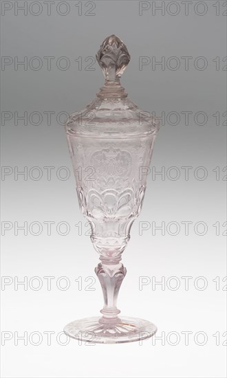 Goblet with Cover, c. 1738, Germany, Schleswig, Schleswig, Glass, 25.2 x 7.6 cm (9 15/16 x 3 in.)