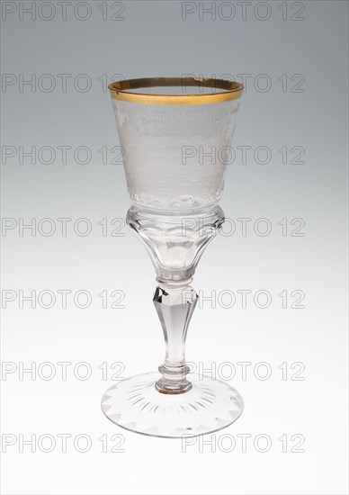 Goblet, c. 1750, Germany, Glass with gilding, 21.6 x 8.9 cm (8 1/2 x 3 1/2 in.)