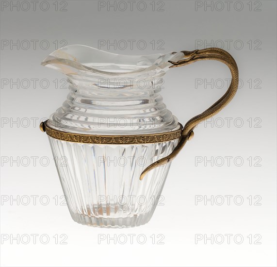 Pitcher, Possibly 19th century, Germany or Russia, Germany, Glass, molded and cut, gilt bronze mounts, 11.3 x 9.5 cm (4 7/16 x 3 3/4 in.)
