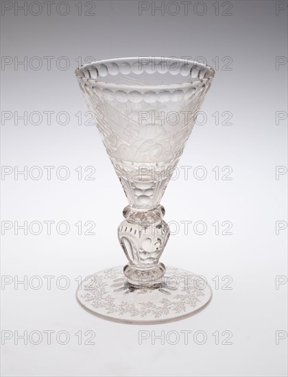 Goblet, Late 17th century, Germany, Potsdam, Potsdam, Glass, blown, molded, wheel cut and engraved, H. 20.3 cm (8 in.)