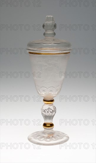 WIne Glass and Cover, c. 1740, Germany, Potsdam, Potsdam, Glass, engraved and gilt decoration, 26 x 8.7 cm (10 1/4 x 3 7/16 in.), Sunset, Horseshoe Fall, Niagara, 1850/94, George Barker, American, born Canada, 1844–1894, New York, Albumen print, stereo, No. 292 from the series "Niagara Falls, New York