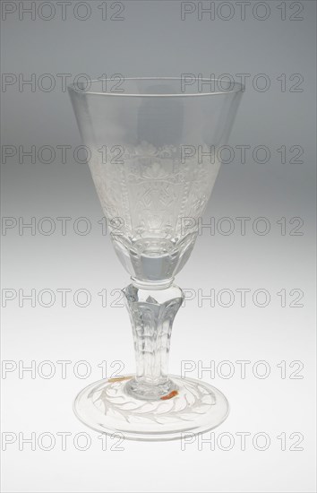 Goblet, c. 1735, Germany, Saxony, Saxony, Glass, 28.3 x 14.5 cm (11 1/8 x 5 11/16 in.)
