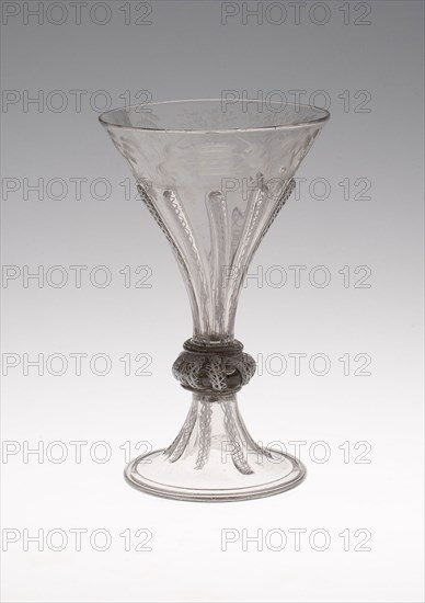 Goblet Engraved with Hunting Scenes, c. 1680, Bohemia, Czech Republic, Bohemia, Glass, H. 16.5 cm (6 1/2 in.)